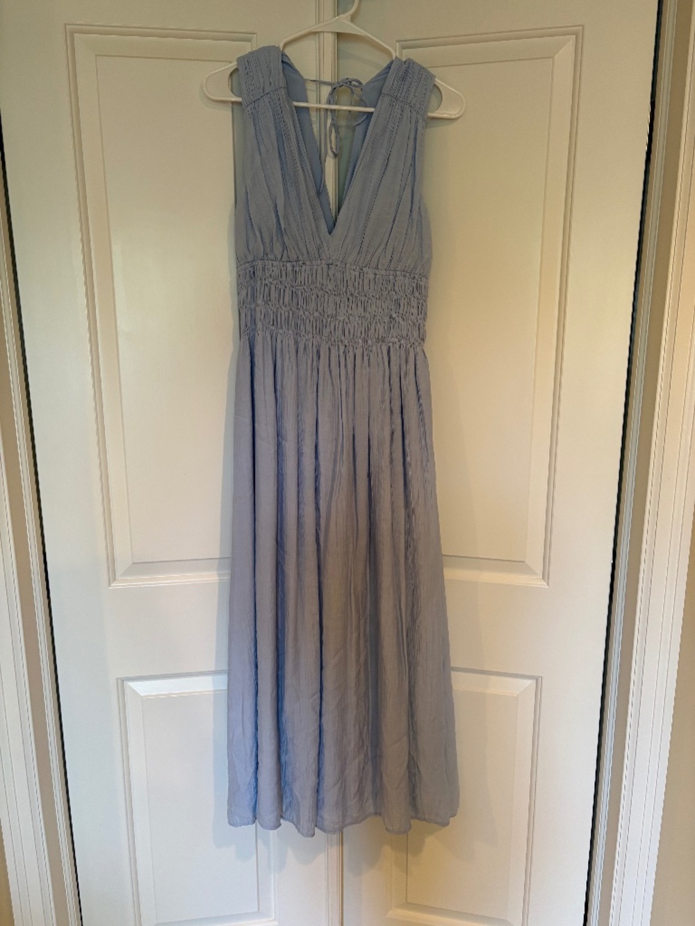 Abercrombie Crinkle Textured Smocked Waist Maxi Dress
